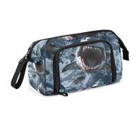 Mnsruu Big Capacity Pencil Case, Fierce Sharks Charging Towards The Camera Pen Bag Pouch Holder Stationery Bag School College Office Organizer for Teen Adults Student
