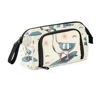 Mnsruu Big Capacity Pencil Case, Funny Goose Surfer Pen Bag Pouch Holder Stationery Bag School College Office Organizer for Teen Adults Student