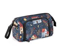 Mnsruu Big Capacity Pencil Case, Houses Barberry Branches Stars Moon Pen Bag Pouch Holder Stationery Bag School College Office Organizer for Teen Adults Student