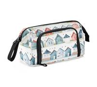 Mnsruu Big Capacity Pencil Case, Houses Pen Bag Pouch Holder Stationery Bag School College Office Organizer for Teen Adults Student