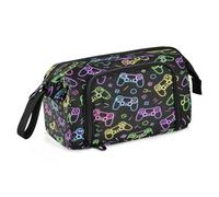 Mnsruu Big Capacity Pencil Case Neon Game Controller Pouch Pen Case Pencil Box Stationery Bag Makeup Bag Office Organizer for Adults
