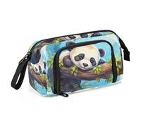 Mnsruu Big Capacity Pencil Case, Panda on The Tree Pen Bag Pouch Holder Stationery Bag School College Office Organizer for Teen Adults Student