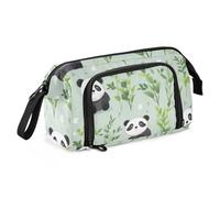 Mnsruu Big Capacity Pencil Case, Pandas Plants Pen Bag Pouch Holder Stationery Bag School College Office Organizer for Teen Adults Student