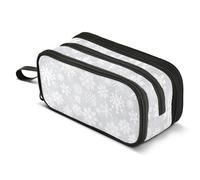 Mnsruu Big Capacity Pencil Case Pastel Mermaid Scale on Rainbow Pattern Pen Bag Pouch Holder Box 3 Compartment Portable Storage Organizer for Teen Girls Boys School Office