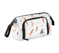 Mnsruu Big Capacity Pencil Case, Radish Rabbit Pen Bag Pouch Holder Stationery Bag School College Office Organizer for Teen Adults Student