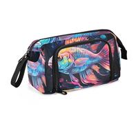 Mnsruu Big Capacity Pencil Case, Rainbow Fish Pen Bag Pouch Holder Stationery Bag School College Office Organizer for Teen Adults Student