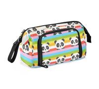 Mnsruu Big Capacity Pencil Case, Rainbow Small Pandas Pen Bag Pouch Holder Stationery Bag School College Office Organizer for Teen Adults Student