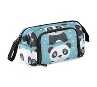 Mnsruu Big Capacity Pencil Case, Tired Pandas Pen Bag Pouch Holder Stationery Bag School College Office Organizer for Teen Adults Student
