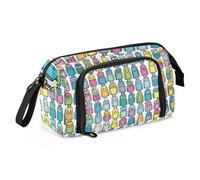 Mnsruu Big Capacity Pencil Case, Tired Robots Pen Bag Pouch Holder Stationery Bag School College Office Organizer for Teen Adults Student