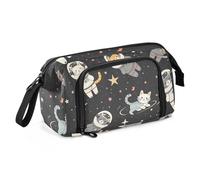 Mnsruu Big Capacity Pencil Case, Various Astronaut Cats Pen Bag Pouch Holder Stationery Bag School College Office Organizer for Teen Adults Student