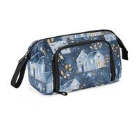Mnsruu Big Capacity Pencil Case, Winter Houses Barberry Branches Pen Bag Pouch Holder Stationery Bag School College Office Organizer for Teen Adults Student