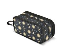Mnsruu Big Capacity Pencil Pen Case Office School Stationery Makeup Bag Moon Sun Star Pattern Pencil Bag for Teens Adults
