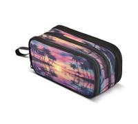 Mnsruu Big Capacity Pencil Pen Case Office School Stationery Makeup Bag Sunset Landscape Pencil Bag for Teens Adults