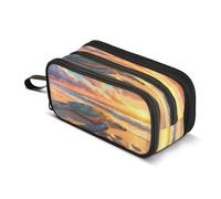 Mnsruu Big Capacity Pencil Pen Case Office School Stationery Makeup Bag Turtle Beach Sunset Pencil Bag for Teens Adults