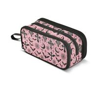 MNSRUU Big Pencil Pen Case, Pencil Bag Black Gothic Moon Spider Webs and Bats Aesthetic Pencil Case Organizer Markers Pencil Box Pencil Pouch for Girls Boys Adults