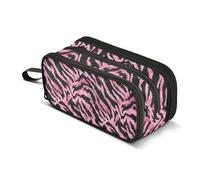 Mnsruu Black Color Tiger Print Pencil Case Large Capacity Pen Bag 3 Compartment Pencil Pouch Stationery for Office College School Teen Student Girl Boy
