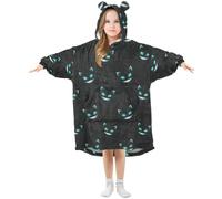 Mnsruu Blanket Hoodie for Kids Cat Faces Wearable Hooded Blanket Warm Fleece Oversized Sweatshirt Girls Boys