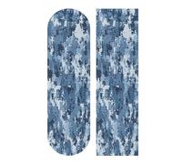 Mnsruu Blue Digital Camouflage Pattern Skateboard Grip Tape, Longboards Griptape Anti Slip Scooter Griptape Sand Paper Sheet Sticker 9" x 33"