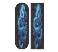 Mnsruu Blue Dragon Black Background Skateboard Grip Tape, Longboards Griptape Anti Slip Scooter Griptape Sand Paper Sheet Sticker 9" x 33"