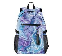 Mnsruu Blue Marble Purple Ripples Tie Dye Travel Laptop Backpack Women Men School Bag Lightweight Casual Daypack for College School 14" Computer Rucksack
