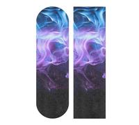 Mnsruu Blue Purple Flame Skateboard Grip Tape, Longboards Griptape Anti Slip Scooter Griptape Sand Paper Sheet Sticker 9" x 33"