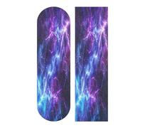 Mnsruu Blue Purple Lightning Electricity Cross Lightning Skateboard Grip Tape, Longboards Griptape Anti Slip Scooter Griptape Sand Paper Sheet Sticker 9" x 33"