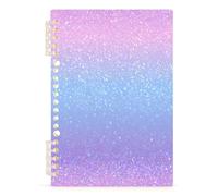 Mnsruu Blue Purple Sparkle Pattern Spiral Notebook Journals 1 Pack, Hardcover Lined Journal for Women, A5 College Ruled Notebooks for Journaling Writing Work Office School 5.7x8.3 Inch