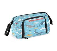 Mnsruu Boat Whale Pencil Case Large Capacity Pencil Pouch Stationery Bag for Office School