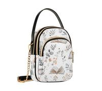 Mnsruu Books and Cute Cozy Things Wallpaper No Color Simple Crossbody Bag for Women, Detachable Chain Bag Phone Purse Shoulder Handbag Wallet