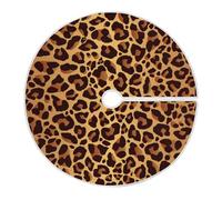 Mnsruu Bright Leopard Print Christmas Tree Skirt Decoration for Merry Christmas Party Decorations Holiday Xmas 35.4 Inches