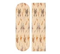 Mnsruu Brown Bow Maple Leaf Pattern Skateboard Grip Tape, Longboards Griptape Anti Slip Scooter Griptape Sand Paper Sheet Sticker 9" x 33"