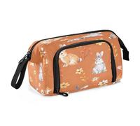 Mnsruu Bunny Rabbit Cartoons Pencil Case Large Capacity Pencil Pouch Stationery Bag for Office School