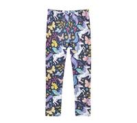 Mnsruu Butterfly and Unicorn Girls Leggings Soft Athletic Pants Comfortable Tights Stretch Bottom Trousers Dancing Pants Multicoloured