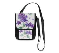 Mnsruu Butterfly Purple Flowers Travel Wallet Passport Holder Credit Card Gadget Holder Pouch Bag Unisex Crossbody Wallet Travel Neck Wallet with Adjustable Strap