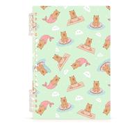 Mnsruu Capybara Donut Spiral Notebook Journals 1 Pack, Hardcover Lined Journal for Women, A5 College Ruled Notebooks for Journaling Writing Work Office School 5.7x8.3 Inch