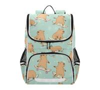 Mnsruu Capybara Skateboard Kids Backpack Rucksack Bag for School Girls & Boys, Cute School Bag for Kids, Kids Bookbag for Elementary with Reflective Strip
