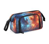 Mnsruu Cartoon Fire Phoenix Pencil Case Large Capacity Pencil Pouch Stationery Bag for Office School