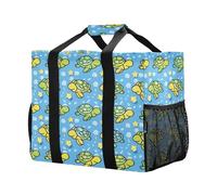 Mnsruu Cartoon Little Turtles Reusable Grocery Bags Shopping Bags Kitchen Travel Tote Bag Washable Beach Bag