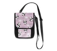 Mnsruu Cartoon Panda Animal Travel Wallet Passport Holder Credit Card Gadget Holder Pouch Bag Unisex Crossbody Wallet Travel Neck Wallet with Adjustable Strap