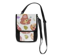 Mnsruu Cartoon Sloth Travel Wallet Passport Holder Credit Card Gadget Holder Pouch Bag Unisex Crossbody Wallet Travel Neck Wallet with Adjustable Strap