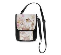 Mnsruu Cat and Butterfly Travel Wallet Passport Holder Credit Card Gadget Holder Pouch Bag Unisex Crossbody Wallet Travel Neck Wallet with Adjustable Strap