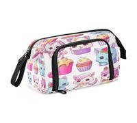 Mnsruu Cat Eat Cake Pencil Case Large Capacity Pencil Pouch Stationery Bag for Office School