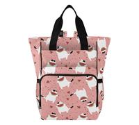 Mnsruu Cat Eating Watermelon Pattern Baby Diaper Bag Backpack Large Bag Waterproof Travel Diaper Bags for Moms and Dads