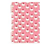 Mnsruu Cherry Cupcake Spiral Notebook Journals 1 Pack, Hardcover Lined Journal for Women, A5 College Ruled Notebooks for Journaling Writing Work Office School 5.7x8.3 Inch