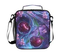 Mnsruu Cherry Galaxy Lunch Bags Kids Insulated Lunch Box for Boys Girls Children's School Thermal Cooler Bag Meal Tote