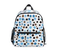 Mnsruu Children Backpack for Girls Boys Blue Black Brown Dot Pattern Nursery Bag Lightweight Preschool Backpack Daycare Bag,38 x 32 x 8 CM
