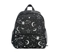 Mnsruu Children Backpack for Girls Boys Gothic Bats Moons and Stars Nursery Bag Lightweight Preschool Backpack Daycare Bag,37 x 31 x 6 CM