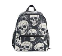 Mnsruu Children Backpack for Girls Boys Human Skulls Spider Web Nursery Bag Lightweight Preschool Backpack Daycare Bag,38 x 32 x 8 CM