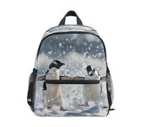 Mnsruu Children Backpack for Girls Boys Two Cute Penguins Playing Nursery Bag Lightweight Preschool Backpack Daycare Bag,38 x 32 x 8 CM