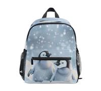 Mnsruu Children Backpack for Girls Boys Two Penguins Playing Snow Nursery Bag Lightweight Preschool Backpack Daycare Bag,38 x 32 x 8 CM